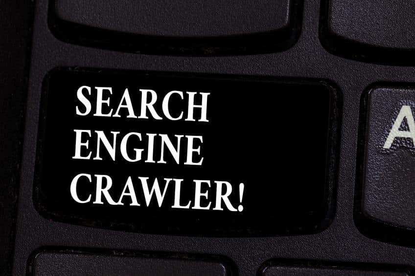 Writing note showing Search Engine Crawler. Business photo showcasing program or automated script that browses the web Keyboard key Intention to create computer message pressing keypad idea.