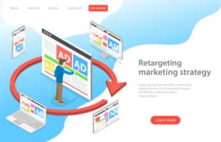 Isometric flat vector concept of retargeting marketing stragety.