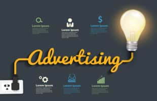 Advertising concept, Creative light bulb idea abstract infograph