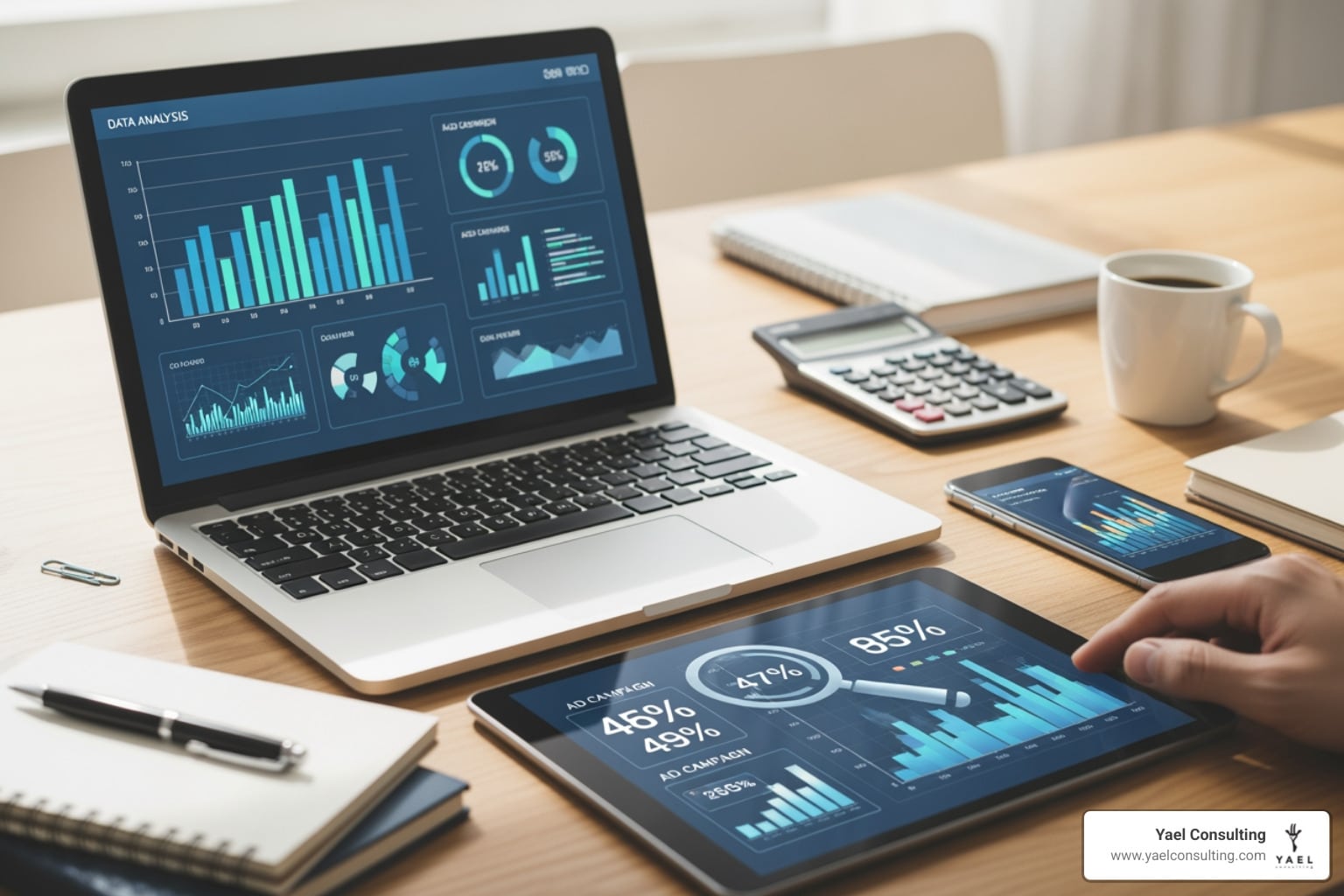 KPI dashboard highlighting CTR, CVR, and ROAS - google ads analysis