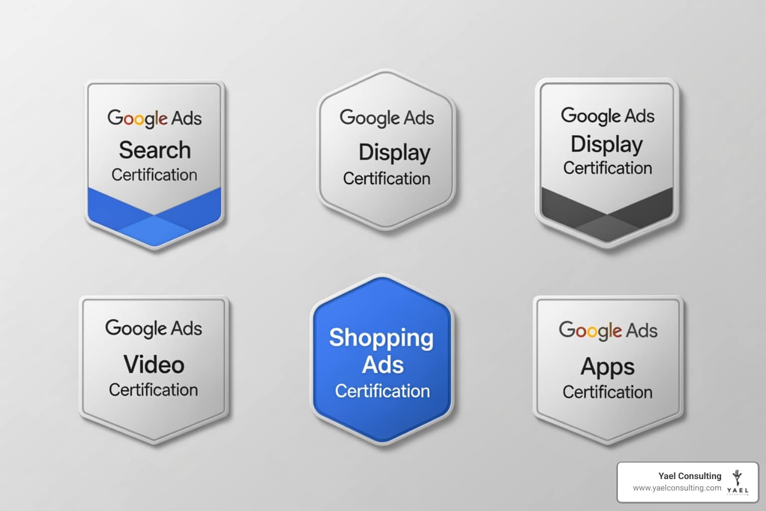 Google Ads certification badges - specialist google ads