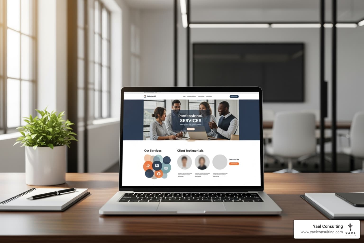 professional services website on laptop - lead generation for professional services